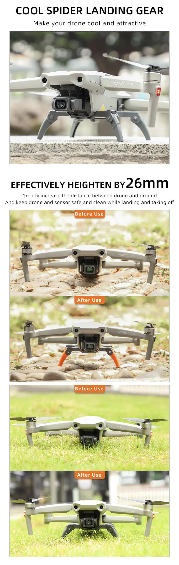 Description Picture 6 of itemFoldable Landing Gear For DJI Mavic Air 2/Air 2s Extended Leg Training Kit For Mavic AIR 2/Dji AIR 2S Drone Accessories