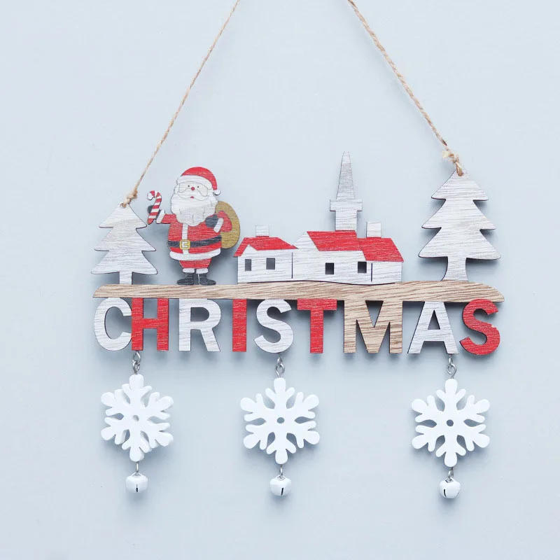 Description Picture 4 of item2024 Wooden Christmas Pendants Door Wall Xmas Decor Christmas Tree Hanging Ornaments Happy New Year 2025 Naviidad Decor For Home