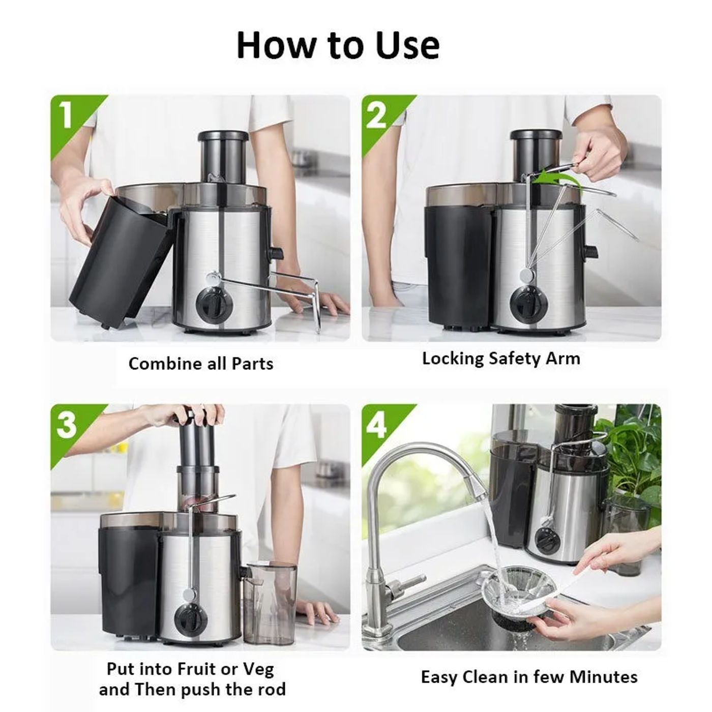 Description Picture 5 of itemJuicer centrifugal Household large caliber electric juice machine residue separation vegetable Juicer EU UK