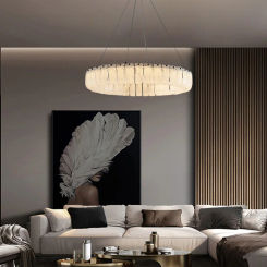 Luxury Cloudy Smokey Glass Colgantes Para Techo Round Metal Pendant Lights LED Ceiling Lamps Home Decor Lustre For Living Room