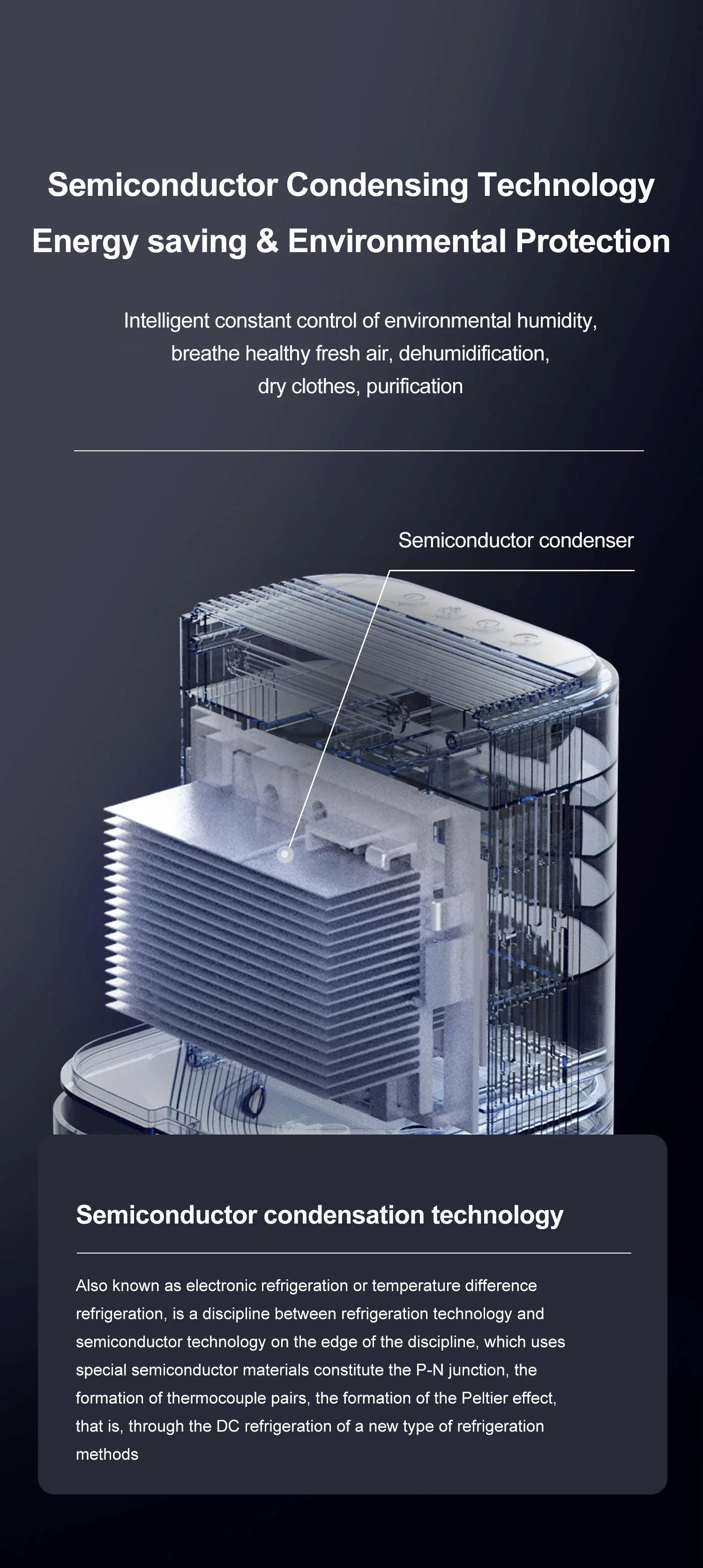 Description Picture 5 of itemHousehold Small Dehumidifier Air Dyer Large Capacity Indoor Moisture Remover Bedroom Office Silent Air Purification 1.7L