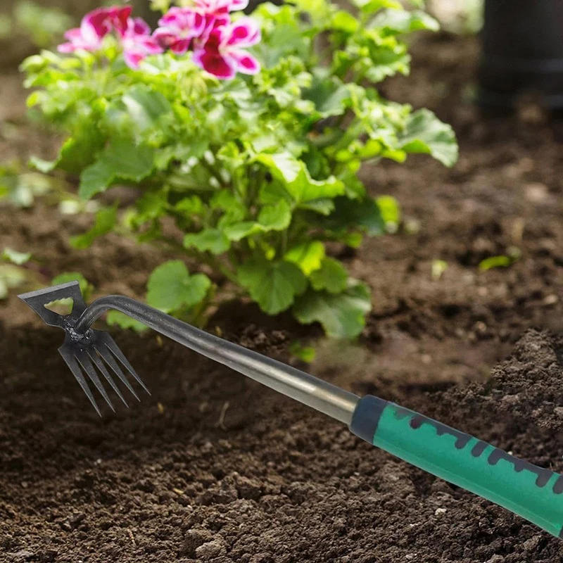 Description Picture 6 of item2In1 Garden Rake Manual Weed Grass Rooting Tool Puller Shovel Gardening Loose Soil Harrow Leaves Collect Agricultural Farm Tools