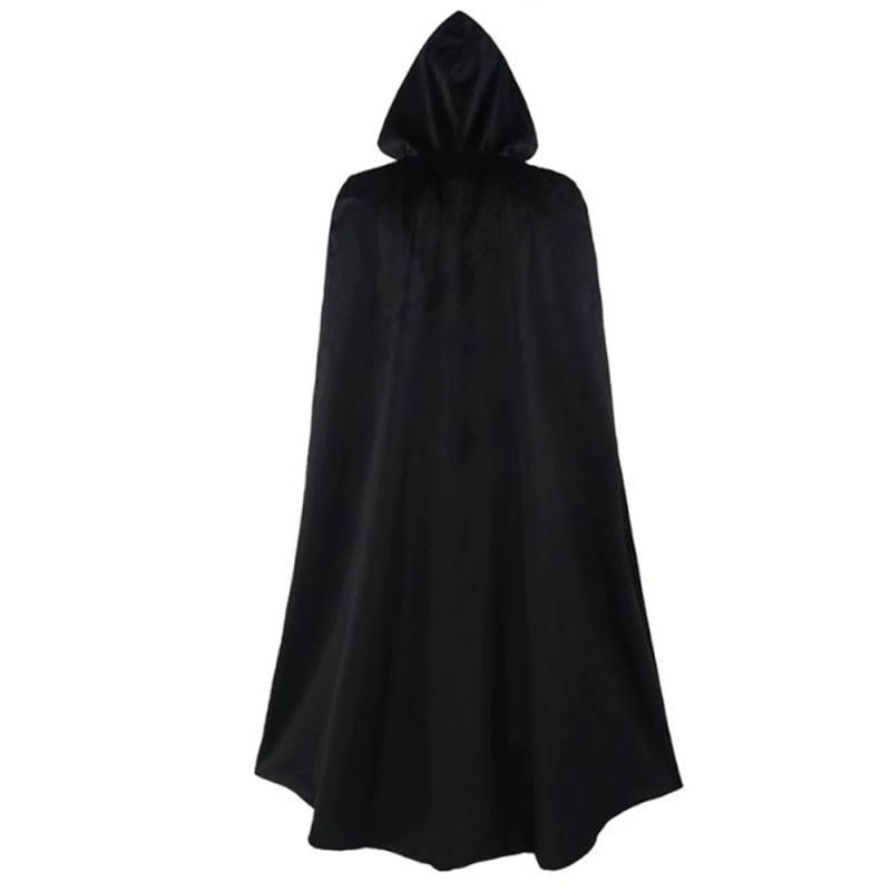 Description Picture 3 of itemMedieval Knights Halloween Cloak Maxi Hooded Cape Velvet Costume Larp Pirate Leather  Armor Men Warrior Viking Robe For Adult