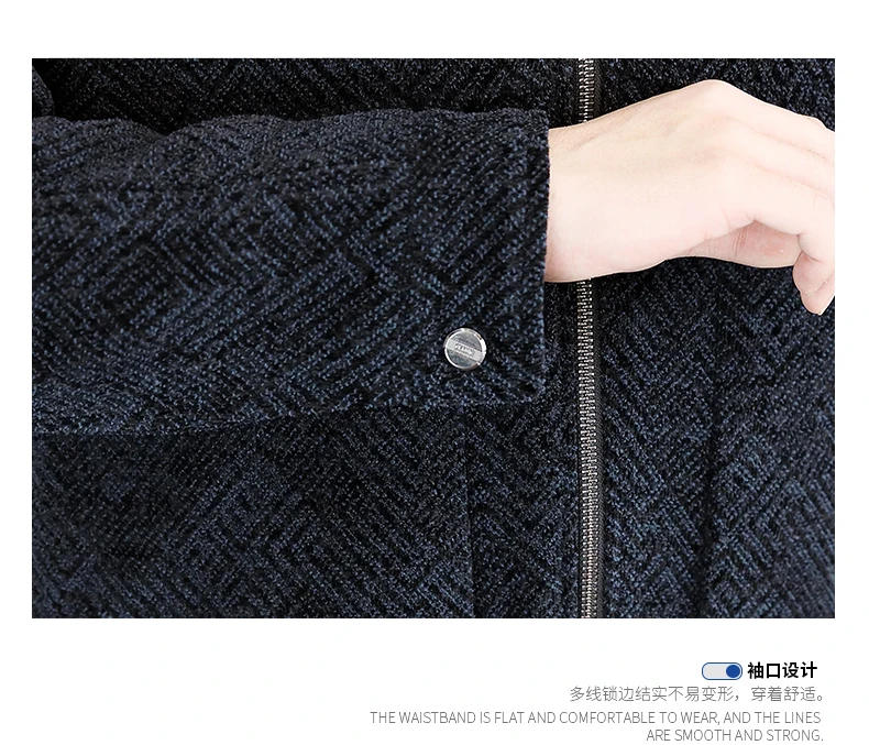 Description Picture 6 of item2023 Winter Check Plush Thick Woolen Jacket Men Fashion Warm Casual Business Wool Blends Coats Lapel Social Streetwear Overcoat