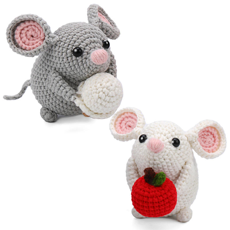 Description Picture 2 of itemDIY Craft Mice Crochet Kit for Beginners Adults Learn to Crochet Kit With Step-by-Step Video Tutorials Thread Needles Hook Knit