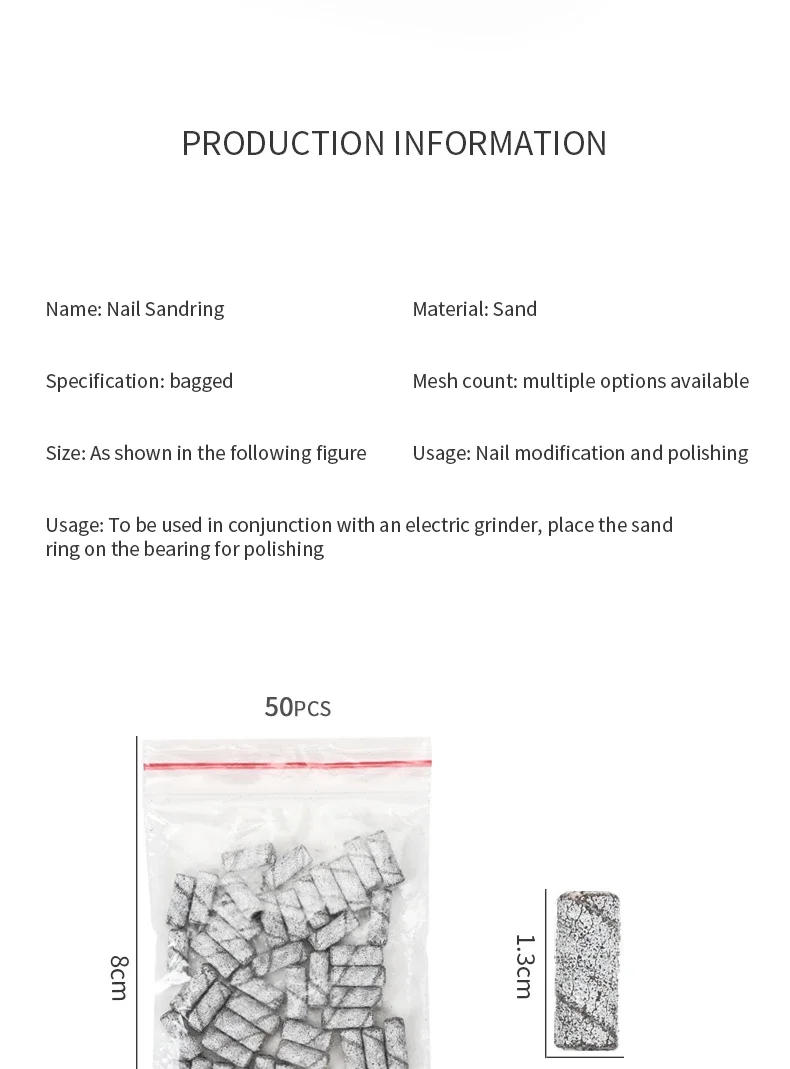 Description Picture 3 of item3.1mm Mini Zebra Nail Sanding Bands Electric Machine Nail Drill Bits UV Gel Acrylic Polish Remover Nails Accessory Tool