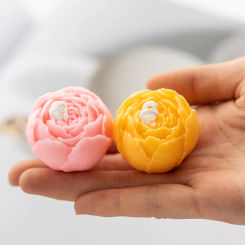 3D Round Austin Rose Silicone Candle Molds DIY Handmade Flower Aromatherapy Gypsum Soap Making Chocolate Ice Cake Baking Mold
