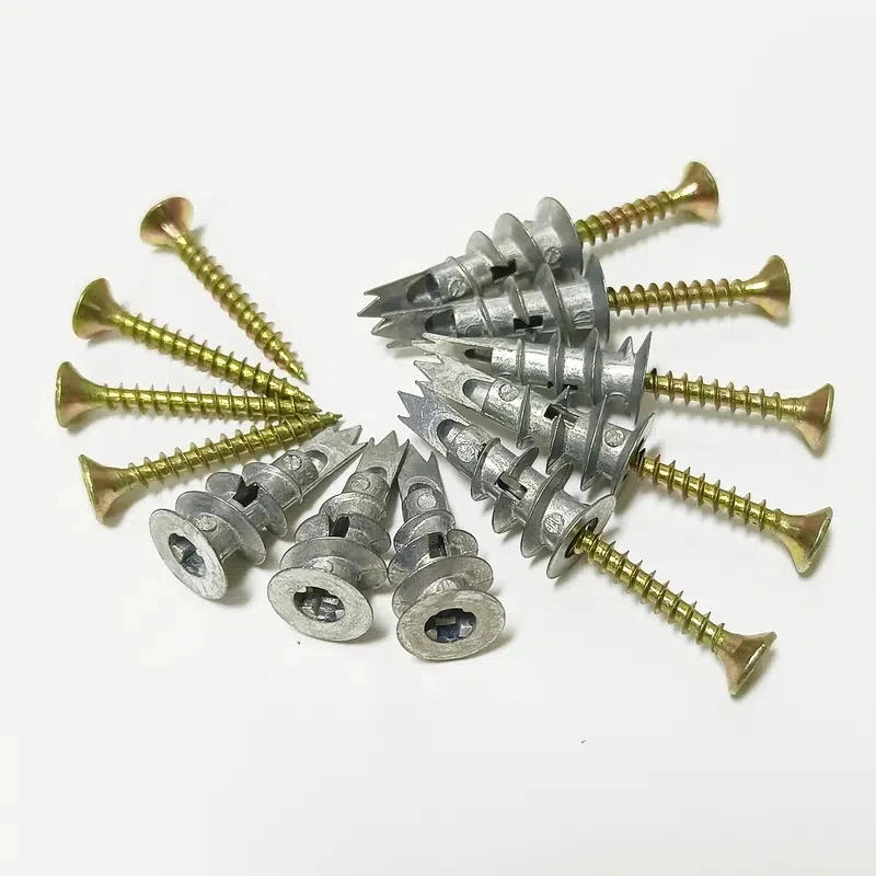 Description Picture 2 of item10set Zinc Self-Drilling Drywall Anchors With Screws Kit, 10 Heavy Duty Metal Wall Anchors And 10#8 X 1-1/4'' Screws