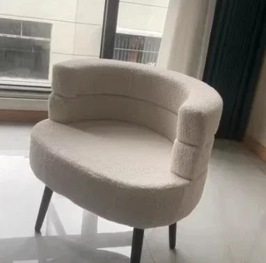 Description Picture 5 of itemWhite Living Room Chairs Nordic Design Velvet Comfy Portable Dining Room Armchair Sofa Chaise Pliante Home Furniture