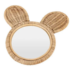 Hanging Mirror High Definition Rattan Mirror Wall Decorative Makeup Mirror for Bathroom Hotel Hotel Hanging Mirror Rattan mirror
