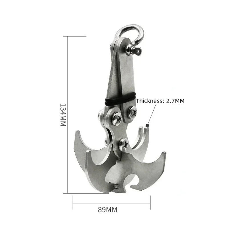 Description Picture 3 of itemOutdoor Rock Climbing Rescue Claw Survival Mountaineering Hook Tool Multifunctional Stainless Steel Folding Gravity Grab Hook
