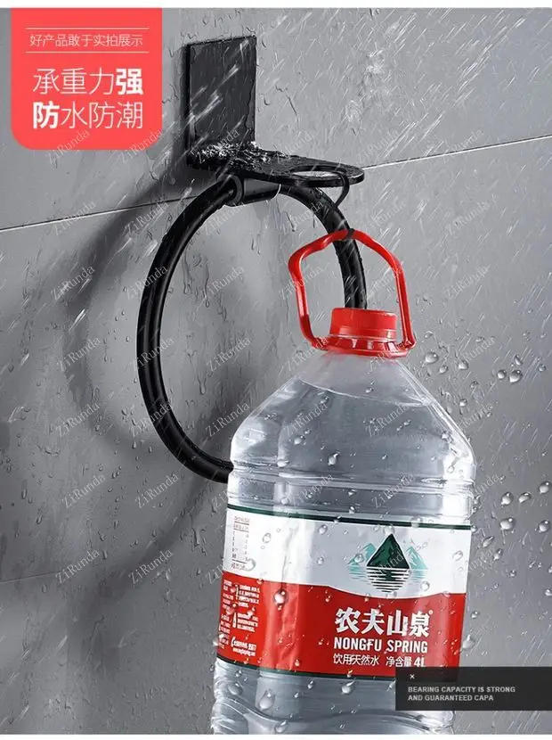 Description Picture 3 of itemBlack Towel Ring Nordic Round Rack Towel Ring Rack Hand Towel Hanging No Punching