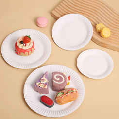 Set Disposable Paper Plate White DIY Birthday Party Decoration Dining Plate Nordic Minimalist Tableware Set