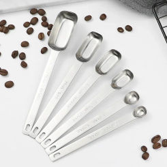 1PC Kitchen Measuring Spoons for Coffee Stainless Steel Graduated Spoon Accessories Set Powder Coffeeware Dining Bar Home Garden