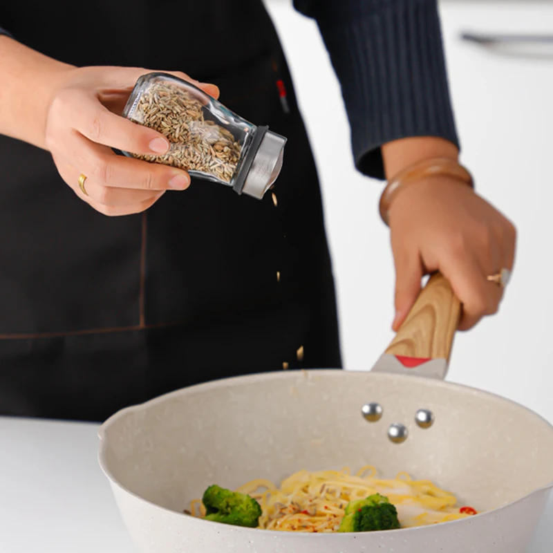 Description Picture 6 of itemSalt and Pepper Seasoning Shaker Stainless Steel Glass Bottom Spice Dispenser Pepper Shaker BBQ Set Kitchen Gadgets