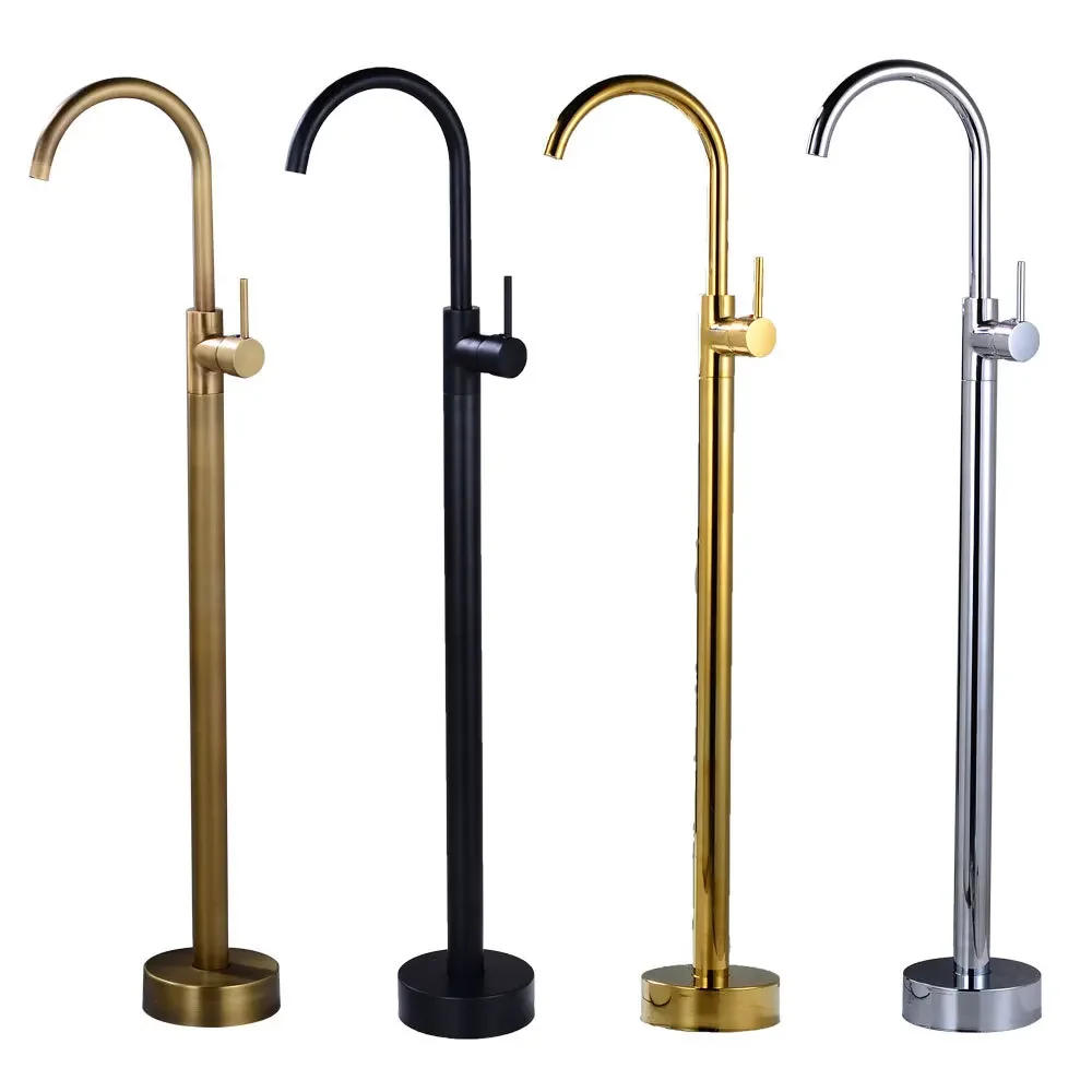 Description Picture 2 of itemBathroom Bathtub Faucet  Free Standing  Gold /Black/Antique/Chrome Mixer Taps Floor Mounted Bath