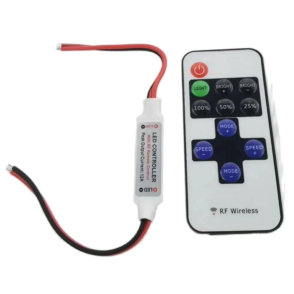 Description Picture 3 of itemled Strip Single Color Remote Control Dimmer DC 12V 11keys Mini Wireless RF LED Controller for SMD5050 3528 5630 3014 LED Strip