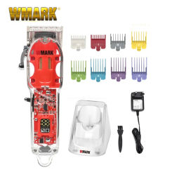 WMARK NG-407 Transparent Style with Charge Stand Professional Rechargeable Clipper Cord & Cordless Hair Trimmer for Men