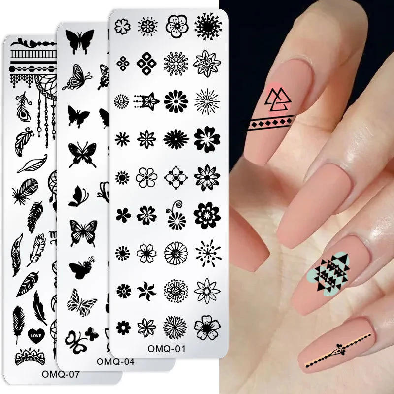 Description Picture 4 of item1PCS 12*4CM Nail Art Stamping Plate Butterfly Flower Geometry Leaves Image Stamp Templates Stencil Plates For Polish Nails Decor