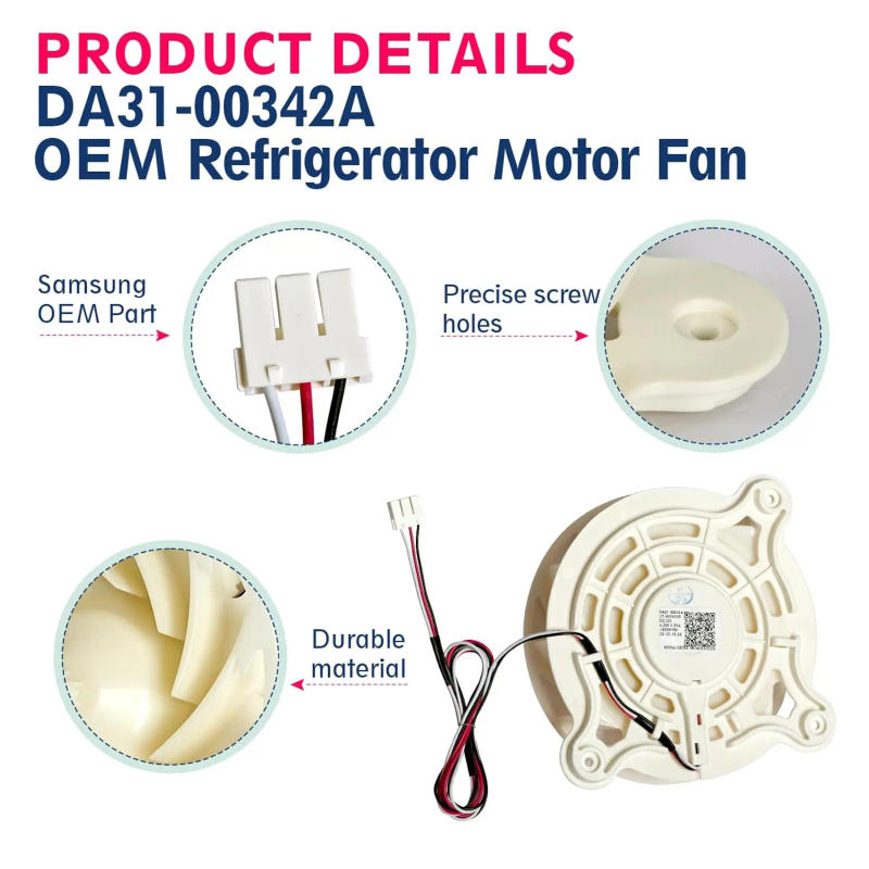 Description Picture 4 of itemDA31-00342A Refrigerator Motor BLDC FAN Fit for Sam sung Freezer Evaporator RS27T5200SG, RS22T5561SR, RS22T5201SR ARES2130RA