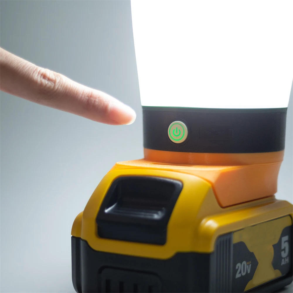 Description Picture 6 of itemPortable Adjustable For DeWalt 18V DCB206 DCB205 Lithium Battery LED Work Light Workshop Family Camping Travel Lantern