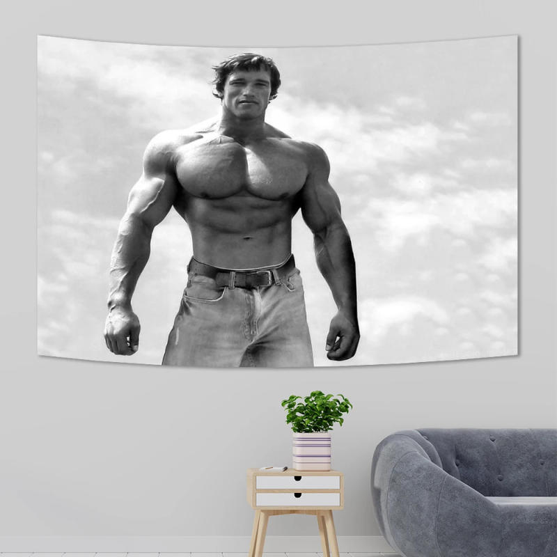 Description Picture 2 of itemArnold Schwarzenegger Flag Gym Tapestry Funny Poster Banne 3X5FT For Decoration Bedroom Room Dorm Wall bohemian decor