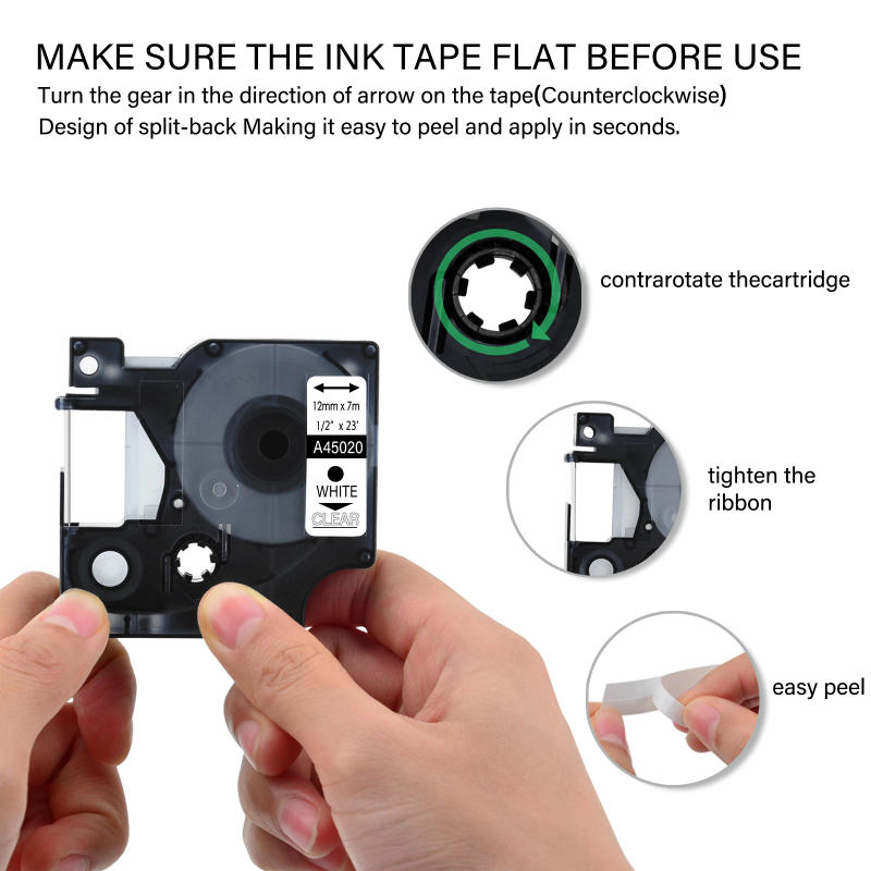 Description Picture 2 of itemGreencycle 6/9/12mm Label Tape Compatible for Dymo D1 45010 45013 Ribbon for Dymo Label Manager 100 150 200 250 Writer Printer