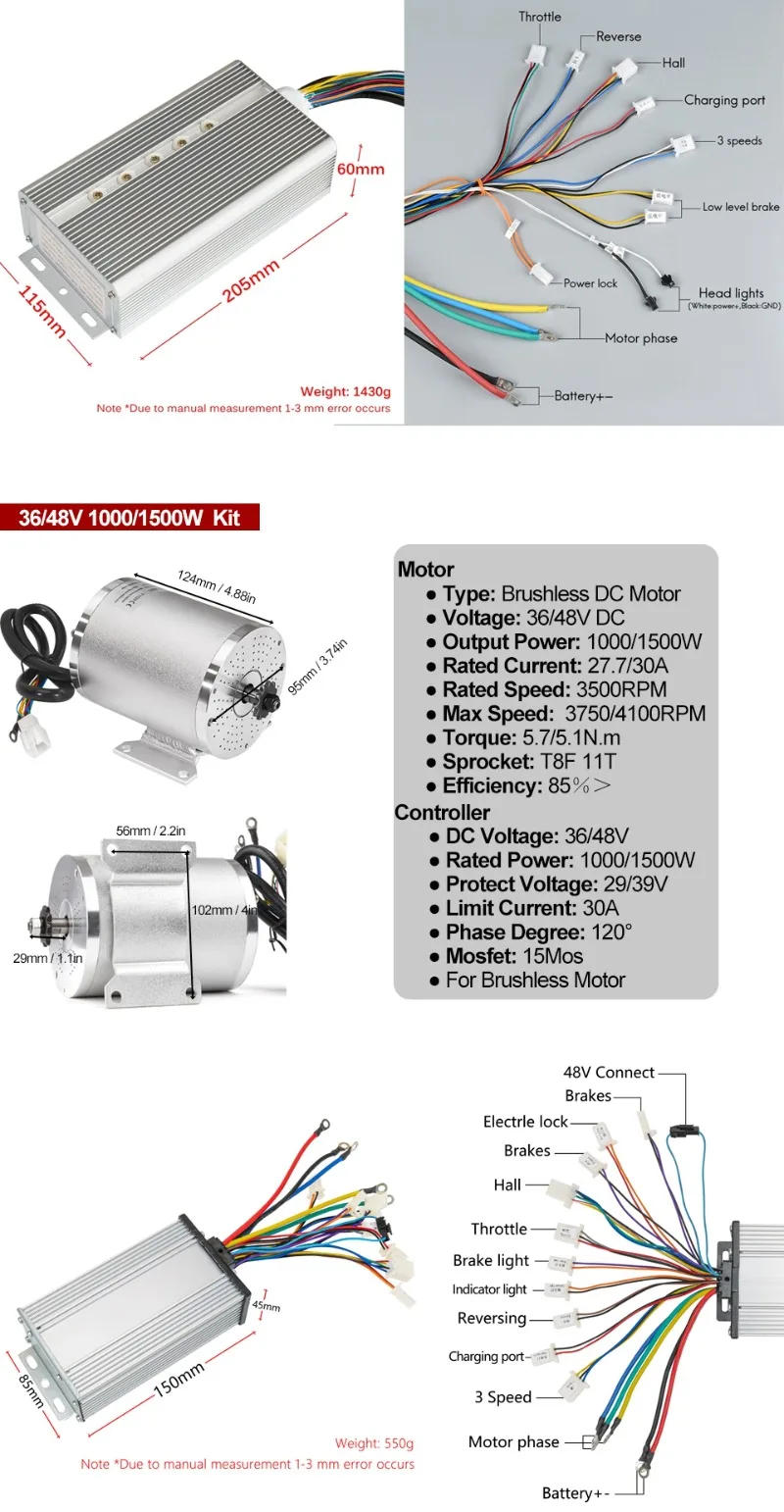 Description Picture 4 of item72V 3000W Motor Kit 48V 2000W 1500W Electric Brushless Motor for Electric Bike Motorcycle E-Scooter Conversion Kits