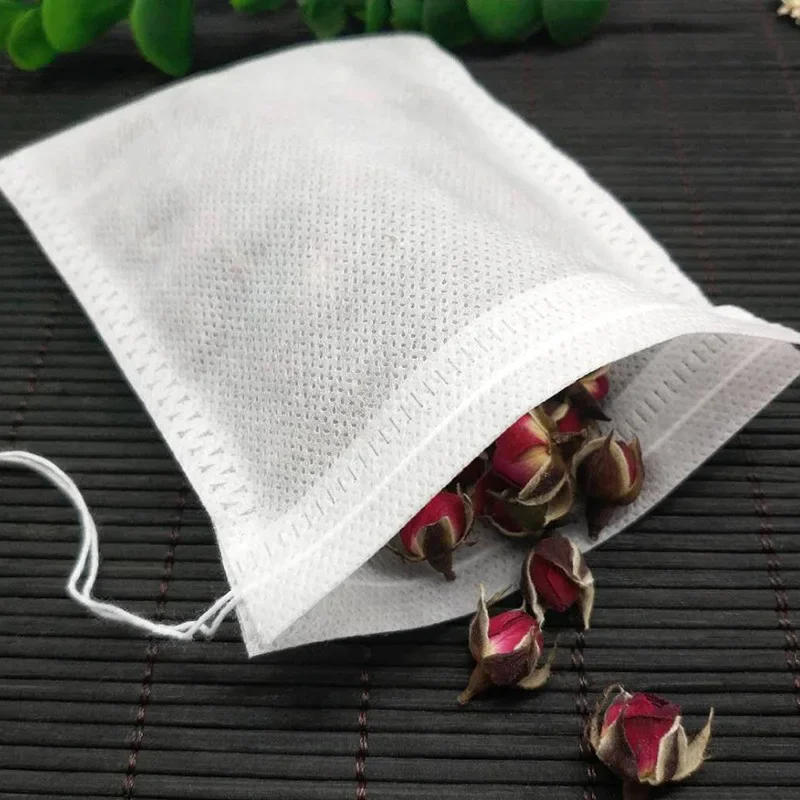 Description Picture 2 of item100pcs Food Grade Non-woven Fabric Tea Bags Tea Filter Bags for Spice Disposable Tea Bags Heal Seal Spice Filters Teabags Tools
