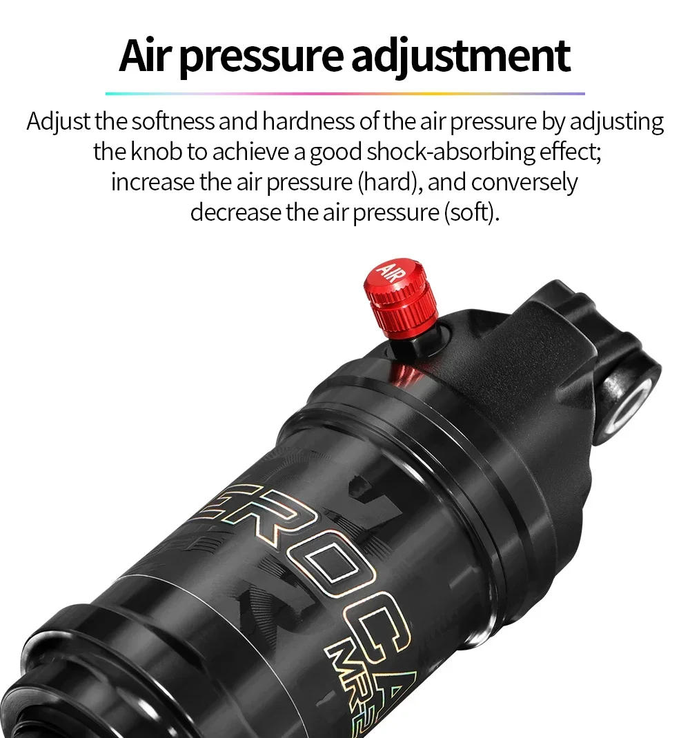 Description Picture 6 of itemMEROCA Bicycle Air Shock Absorber 125mm/150mm/165mm/190mm Length Adjustable Air Pressure Mountain Bike Air Shock Rear Shock