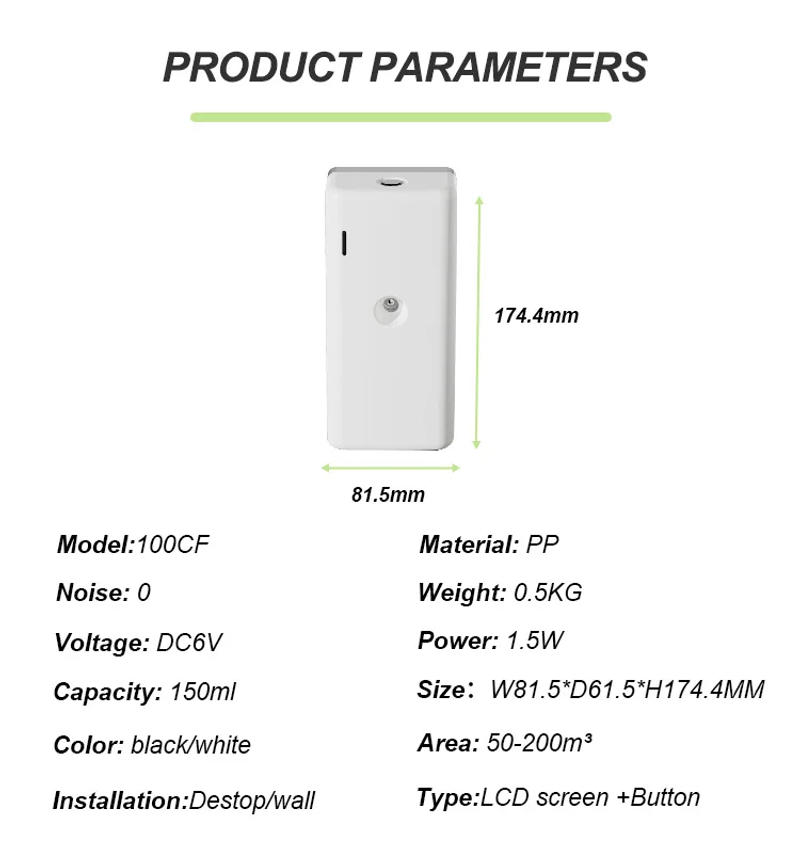 Description Picture 3 of item100m³ Dry Battery Intelligent Ultrasonic Aromatherapy Machine for Hotel and Home Aromatherapy