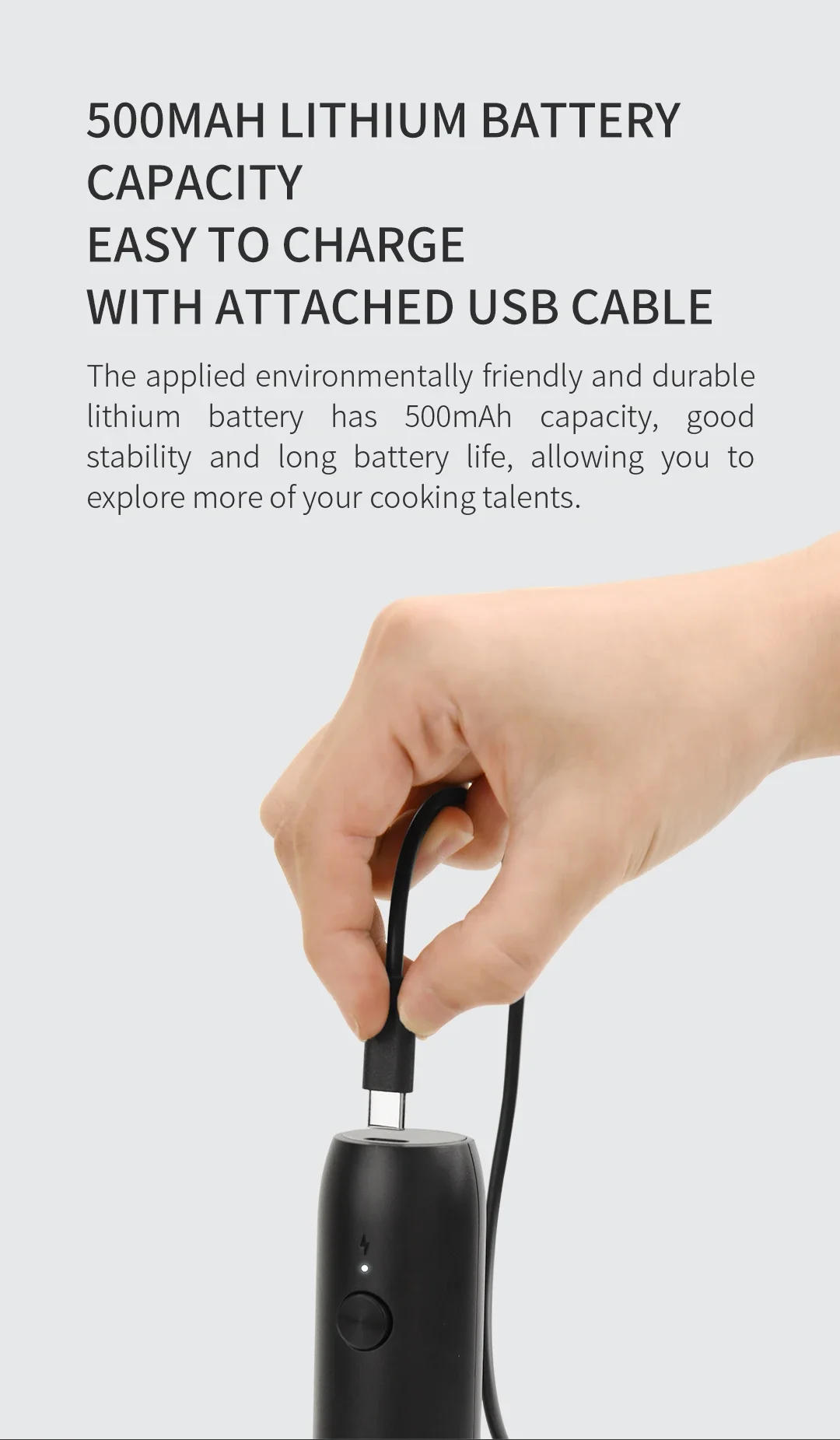 Description Picture 6 of itemElectric Milk Frother 304 Stainless Steel Mini Milk Frother Rechargeable USB Type-C Rechargeable Blender Coffee Blender