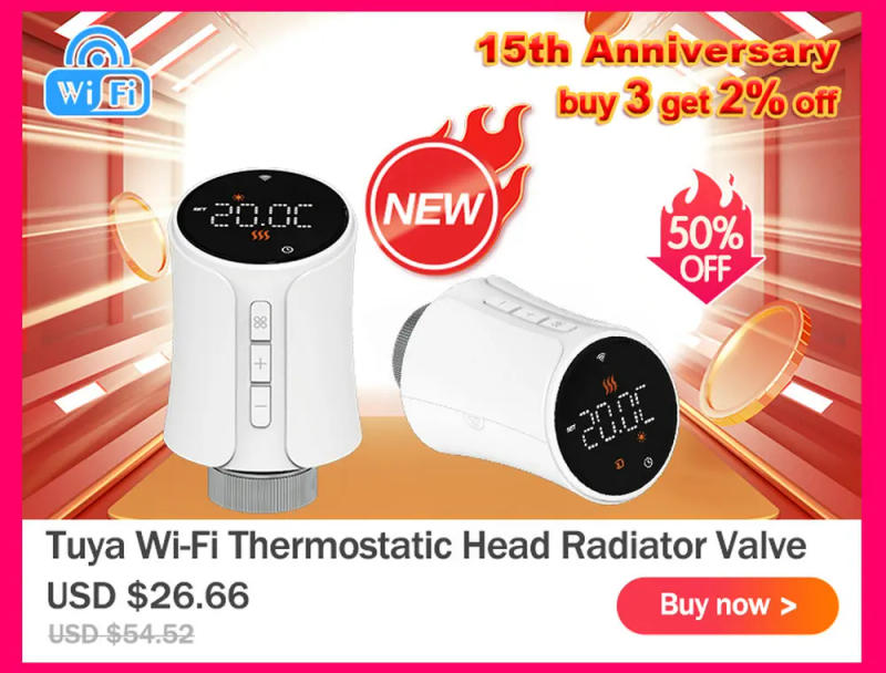 Description Picture 6 of itemTuya Smart Zigbee Thermostatic Radiator Valve Zigbee Gateway Hub TRV Wifi Radiator Heating Thermostat Alexa Google Home Alice