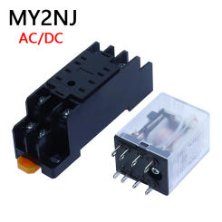1Set Power Relay Coil General Purpose Relay MY2 DPDT MY2NJ Relais DC 12v/24v AC 110v/220v Relay Switch With Socket Base