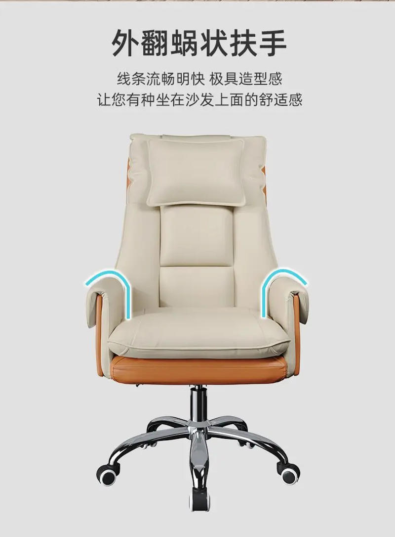 Description Picture 5 of itemDouble Backrest Office Chair Rotatable Adjustable Computer Sofa Chair Retractable Foot Rest Design Bedroom Study Desk Chair