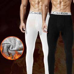 Thermal Underwear Men Thin Fleece Leggings Elastic Underpants Solid Color Render Pants Slim Men Clothing Soft Warm Long Johns