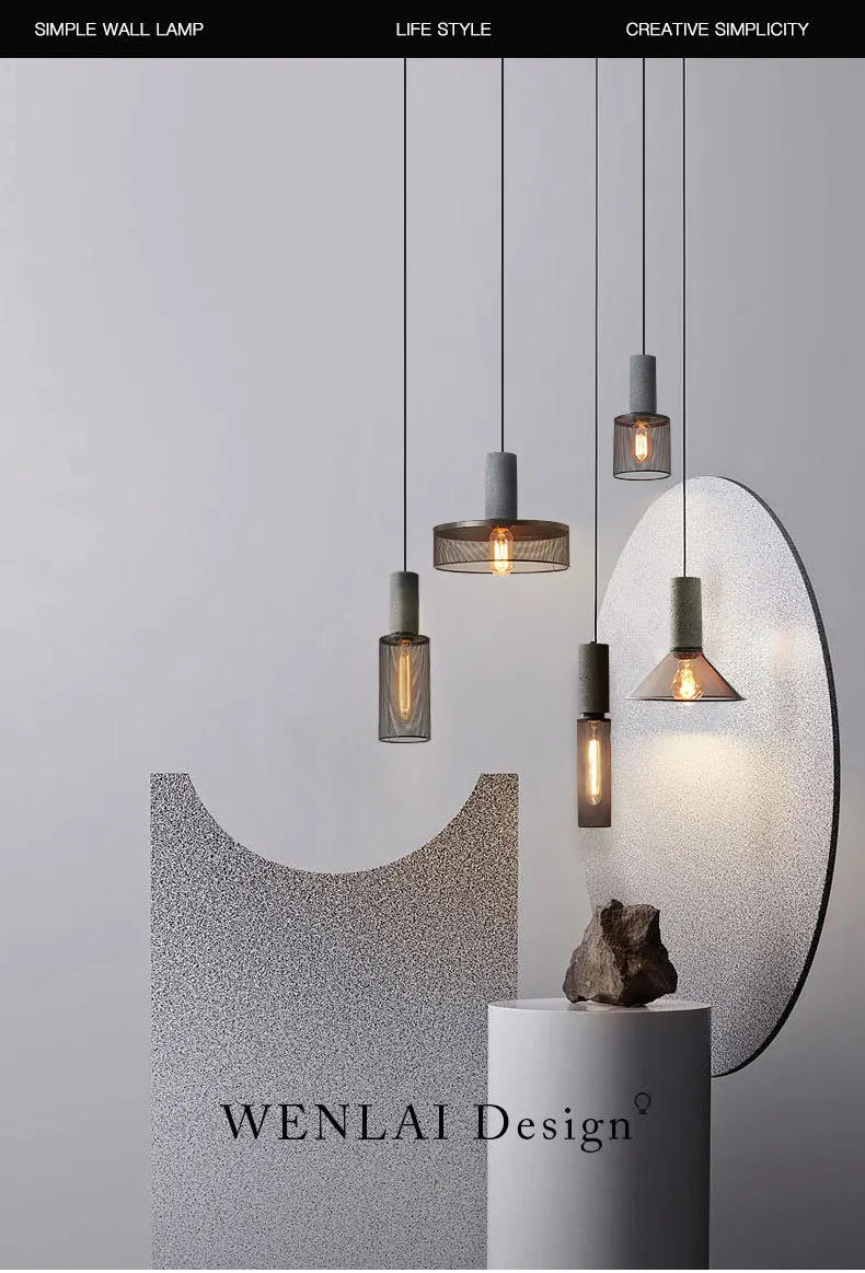 Description Picture 2 of itemRetro Cement Pendant Lights for Cafe Bar Restaurant Vintage American Style Hanging Lamp Ceiling Chandeliers Loft Industrial Deco