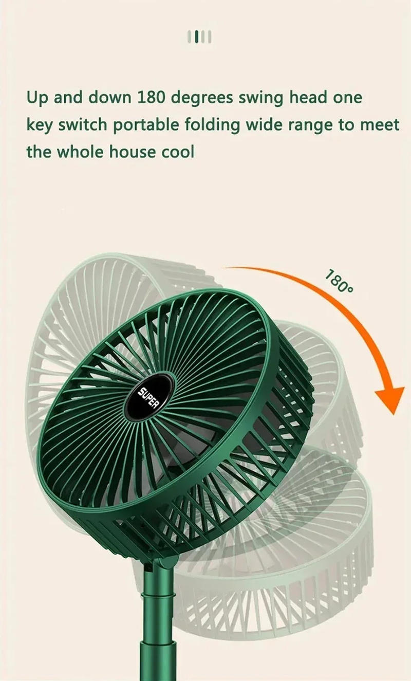 Description Picture 6 of itemDesktop Foldable Retractable Small Fan Mini Portable Charging USB Home Low Noise High Duration Standby Mini Electric Fan