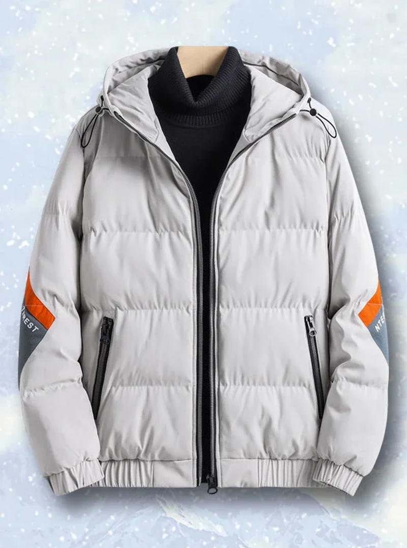 Description Picture 3 of itemMale Padded Coats Vintage Men's Down Jacket Hooded Padding Outerwear Parkas Korean 2023 Quilted Winter Harajuku Fashion Cold Y2k