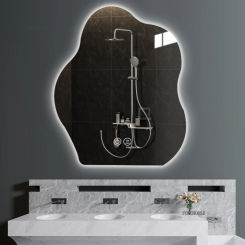 Modern Designer Light Luxury Bath Mirrors Nordic Shaped Smart Bathroom Makeup Mirrors Wall Mounted Cloud Shape Bathroom Mirrors