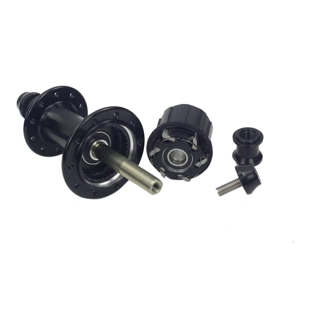 Description Picture 2 of itemSILVEROCK-Folding Bike Alloy Hub, 6 Pawls Wheels Axle, External 5 to 7Speed Front 74mm Rear 112mm for Brompton Folding Bikes NBK