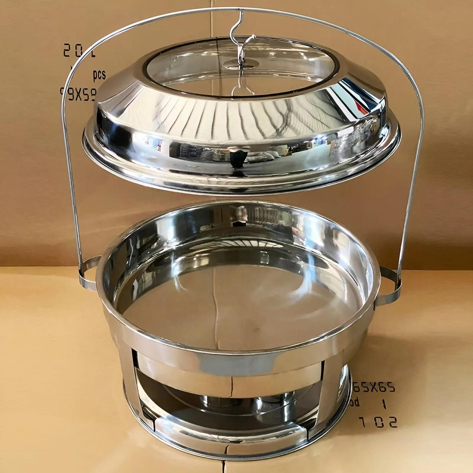 Description Picture 5 of itemHot Selling Luxury Silver Electric Chafing Dish Buffet Set Big Size Chaffer Food Warmers For Catering