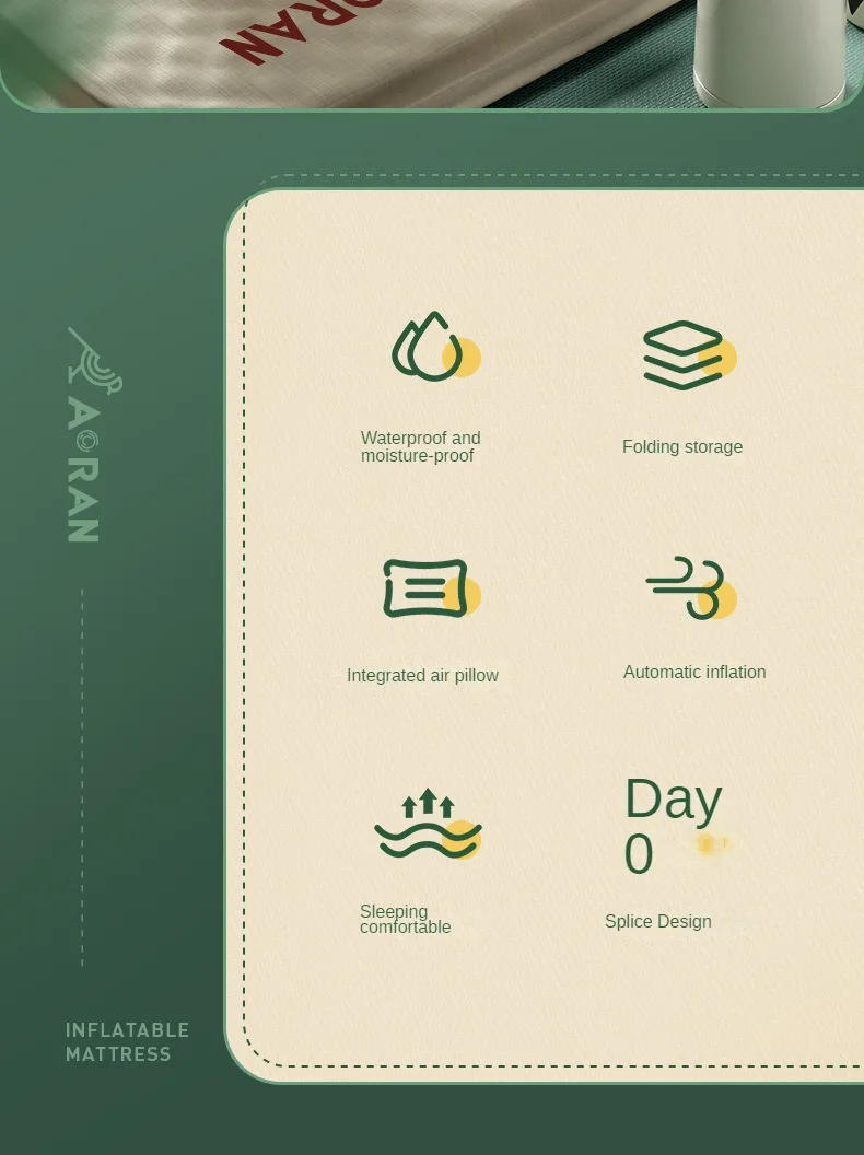 Description Picture 3 of itemInflatable Mattress Outdoor Tent Camping Mats Self-inflating mattress Spliced Outdoor Camp Thick  Air Mattress