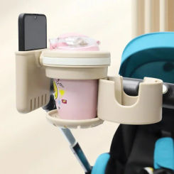 3 in 1 Baby Stroller Cup Holder Multifunctional Non Slip 360° Rotation Coffee Holder & Phone Holder for Baby Stroller Accessoris