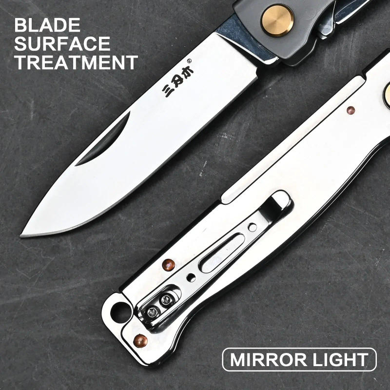 Description Picture 6 of itemPT711/PT721 Pocket Folding Knife 12C27 Steel EDC Survival Outdoor Camping Liner Equipped With Scissors Multifunction Tool2024