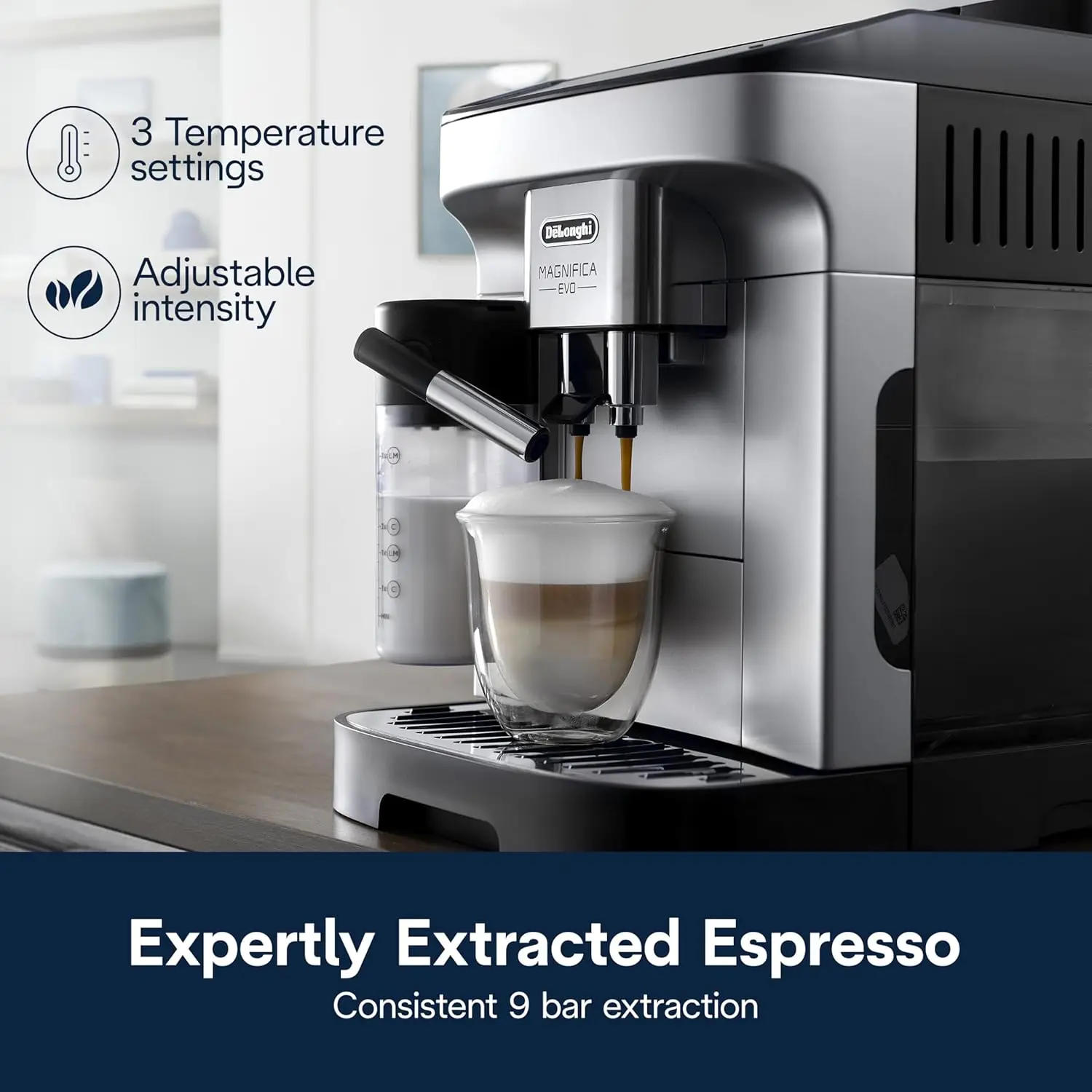 Description Picture 5 of itemDe'Longhi Magnifica Evo Automatic Espresso & Coffee Machine with Automatic Milk Frother for Latte, Cappuccino, Iced Coffee