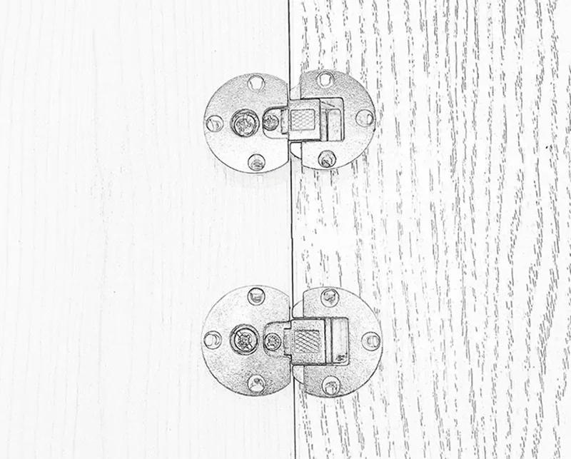 Description Picture 4 of itemFolding Hinge Zinc Alloy Double Cups Up Down 180 Degree Cabinet Door Pirated Concealed Flat Adjustable Furniture Hardware