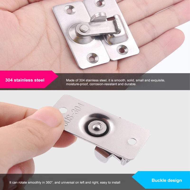 Description Picture 4 of item90 Degree Right Angle Door Latch Stainless Steel Door Locks Bolt Doors Right Angle Sliding Door Latch Household Ornaments