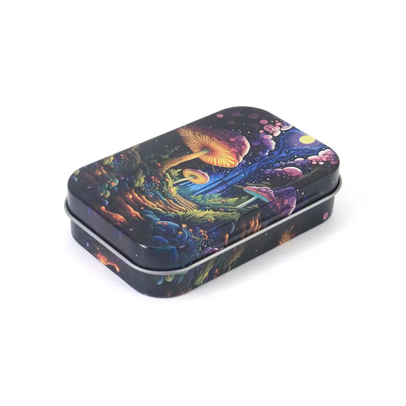 Description Picture 3 of item1 Pc Storage Cigarette Case Smoking Accessories Tinplate Box Tobacco Rectangle Container Jewelry Candy Coin Key Organizer