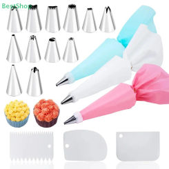 â™¥â™¥â™¥Stainless Steel Piping Nozzle Set,Cake Decorating Tools, Cream Glue Piping Nozzles,Thickened EVA Piping Bags